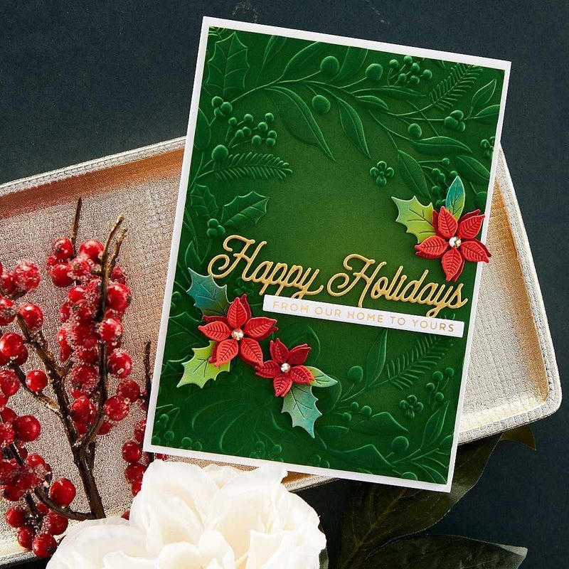 Spellbinders E3D-041 Holiday Floral Swag 3D Embossing Folder from The Christmas Collection - Image 3